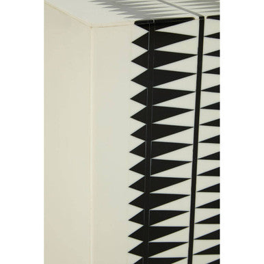Black and White Resin Table and Stool | Issey
