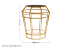 Black and Gold Geometric Base Table with Octagonal Black Glass Top | Zariah