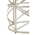 Silver Round Side Table with Clear Tempered Glass | Rubia
