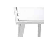 Silver Mirrored Top Console Table with Chrome Finish Sweeping Stainless Steel Frame, Reena