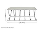 Silver Mirrored Top Coffee Table with Chrome Finish Sweeping Stainless Steel Frame, Reena