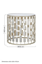 Silver Small Side Table with Mirrored Top | Raina