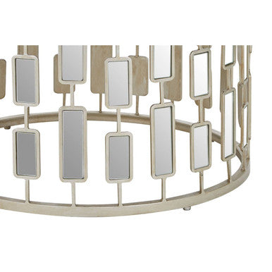 Silver Small Side Table with Mirrored Top | Raina