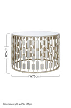 Gold Large Round Coffee Table with Mirrored Top | Raina