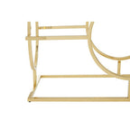 Gold Finish Stainless Steel Console Table with Tempered Glass Top, Roena