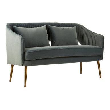 2 Seater Dusky Blue Velvet Sofa, Hendricks