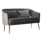 2 Seater Grey Velvet Sofa | Hendricks