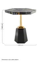 Assorted Horn Effect Hexagonal Top Side Table with Gold Pedestal and Black Base | Odell