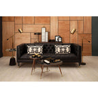 Assorted Horn Effect Hexagonal Top Side Table with Gold Pedestal and Black Base | Odell