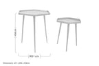 Silver Set of 2 Hexagonal Side Tables with Textured Tops and Splayed Legs | Halle