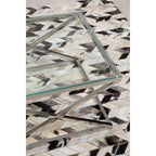 Silver Reflective Stainless Steel Coffee Table with Clear Tempered Glass Top | Allure