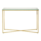 Cross Design Console Table with Clear Tempered Glass Top | Allure