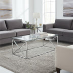 Allure Silver Cross Design Coffee Table