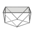 Silver Twist Design Large Coffee Table with Tempered Glass Top | Allure