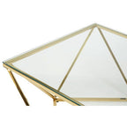 Gold Stainless Steel Twist Base Coffee Table with Tempered Glass Top | Allure