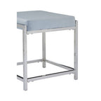 Powder Blue Velvet And Silver Stool | Allure