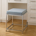Powder Blue Velvet And Silver Stool | Allure