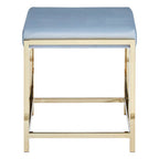 Powder Blue Velvet And Gold Stool | Allure