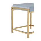 Powder Blue Velvet And Gold Stool | Allure