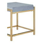 Powder Blue Velvet And Gold Stool | Allure