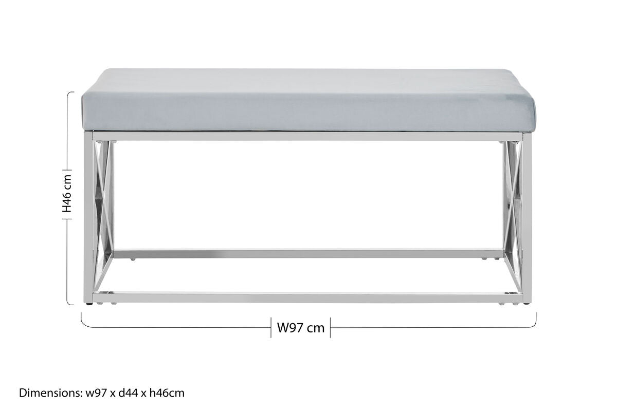 Light Blue Velvet Bench | Allure