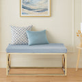Powder Blue Velvet And Gold Bench | Allure