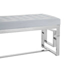 Powder Blue Velvet And Silver Bench | Allure