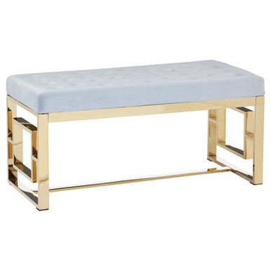 Powder Grey Tufted Bench | Allure