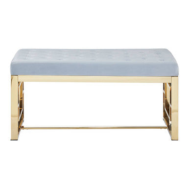 Powder Grey Tufted Bench | Allure