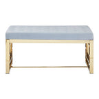 Powder Grey Tufted Bench | Allure
