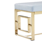 Powder Grey Tufted Bench | Allure
