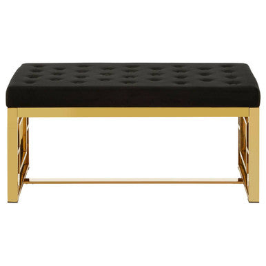 Black Velvet And Gold Bench | Allure