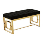 Black Velvet And Gold Bench | Allure