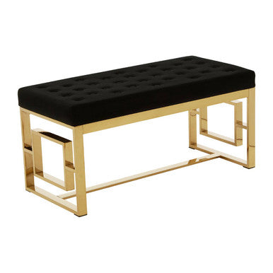Black Velvet And Gold Bench | Allure