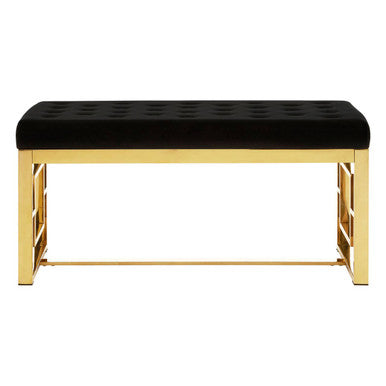 Black Velvet And Gold Bench | Allure