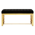 Black Velvet And Gold Bench | Allure
