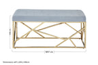 Gold And Powder Blue Velvet Bench | Allure