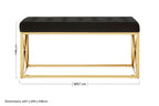 Black Tufted Seat And Gold Finish Bench | Allure