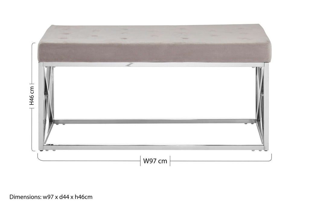Mink Tufted Bench | Allure