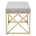 Mink Velvet Gold Finish Bench | Allure