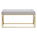 Mink Velvet Gold Finish Bench | Allure