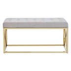 Mink Velvet Gold Finish Bench | Allure
