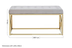 Mink Velvet Gold Finish Bench | Allure