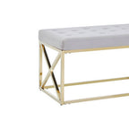 Mink Velvet Gold Finish Bench | Allure