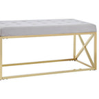 Mink Velvet Gold Finish Bench | Allure