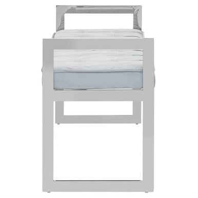 Powder Blue And Silver Finish Bench | Allure