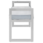 Powder Blue And Silver Finish Bench | Allure