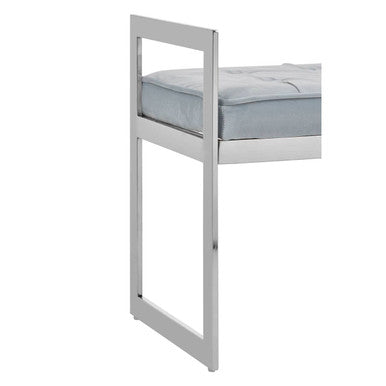 Powder Blue And Silver Finish Bench | Allure