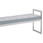 Powder Blue And Silver Finish Bench | Allure