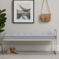 Powder Blue And Silver Finish Bench | Allure